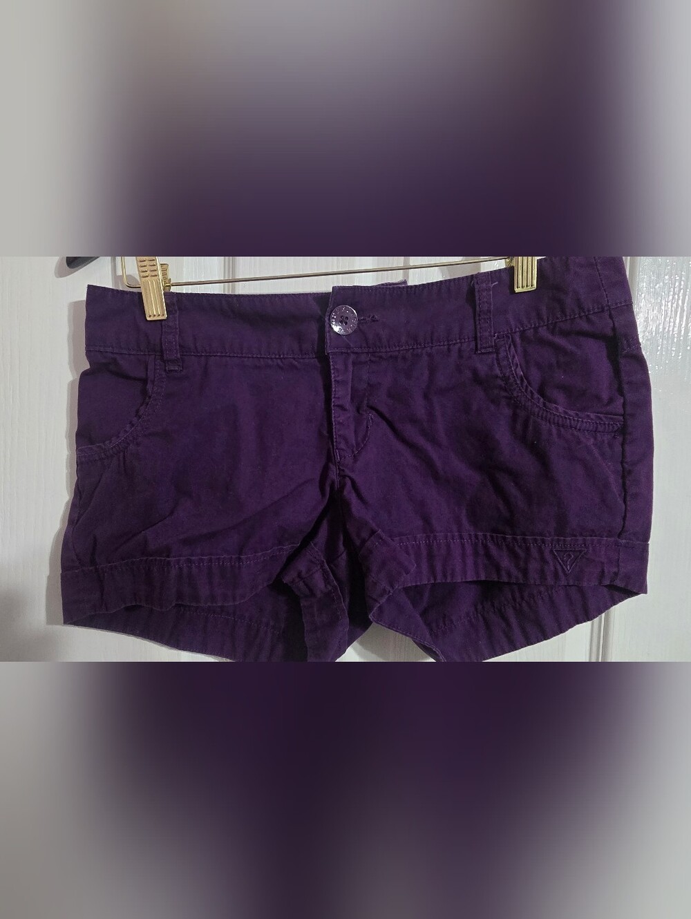 Guess Women's Deep Purple Denim-Style Jean Shorts Size 6